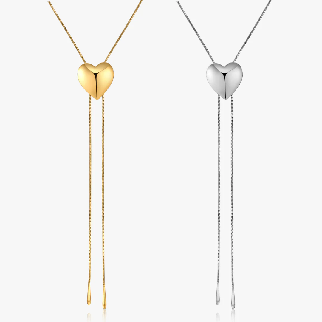 Adjustable Heart Bolo Necklace