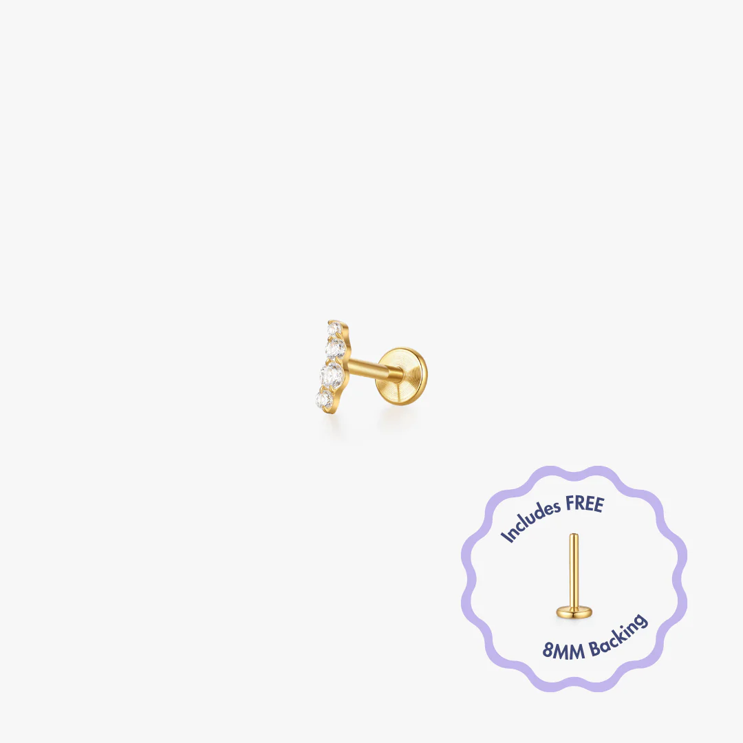 Alina Titanium Flat Back Stud (Single) - Image 4
