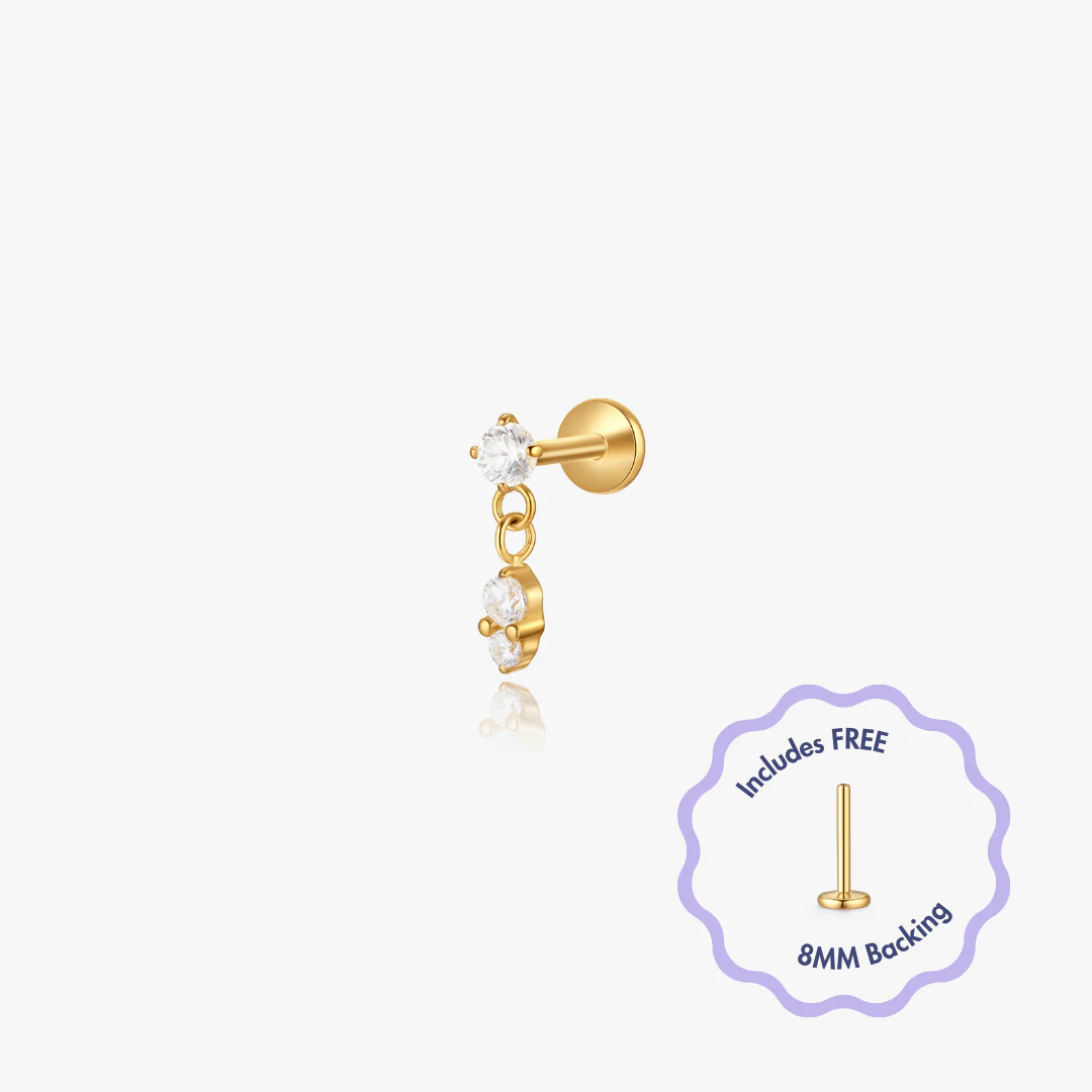 Arden Titanium Flat Back Stud (Single) - Image 3