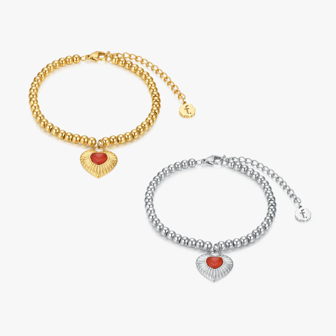 Beaded Sunburst Heart Bracelet