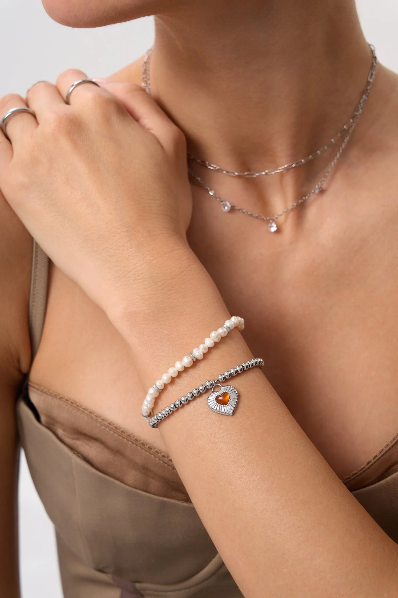 Beaded Sunburst Heart Bracelet - Image 2