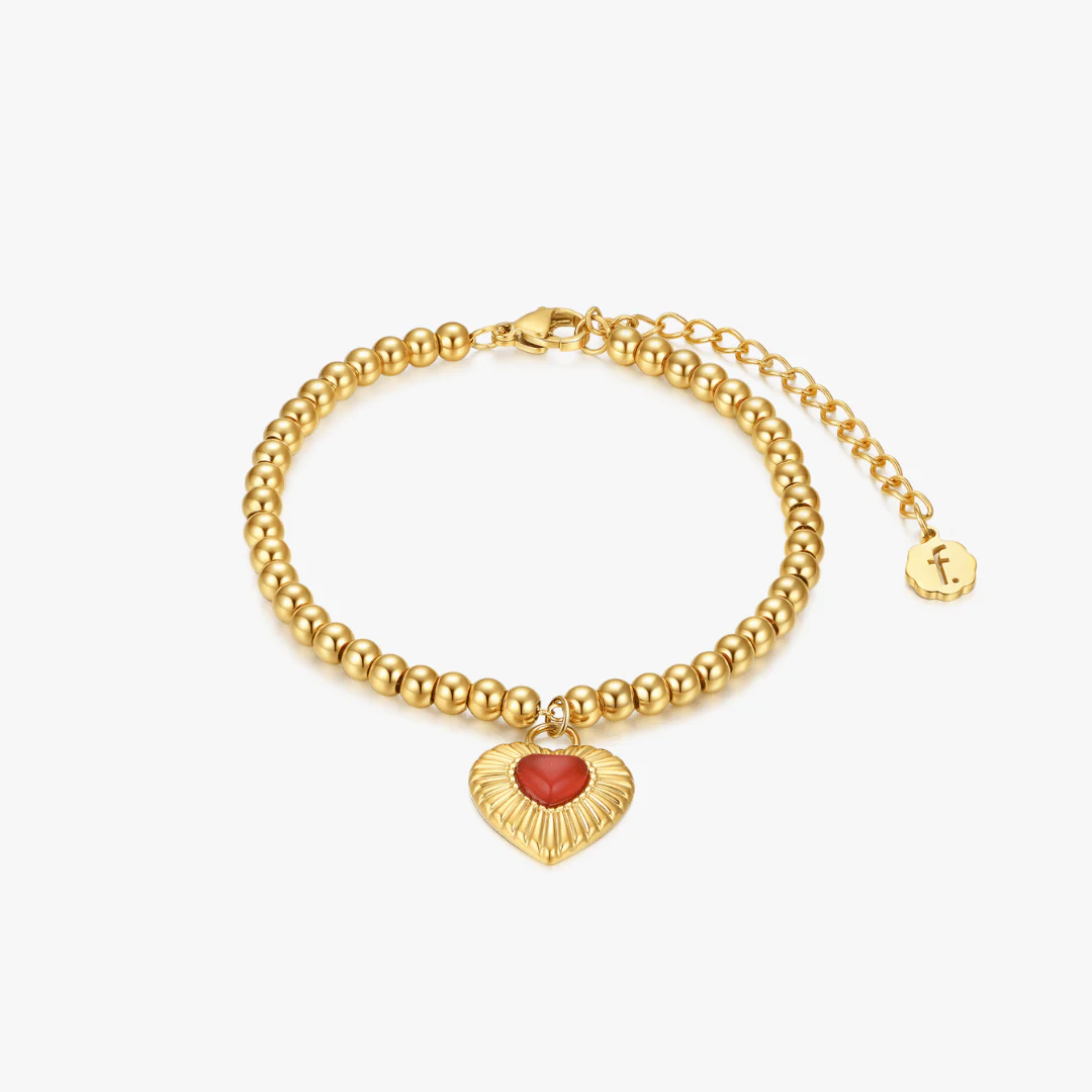 Beaded Sunburst Heart Bracelet - Image 6