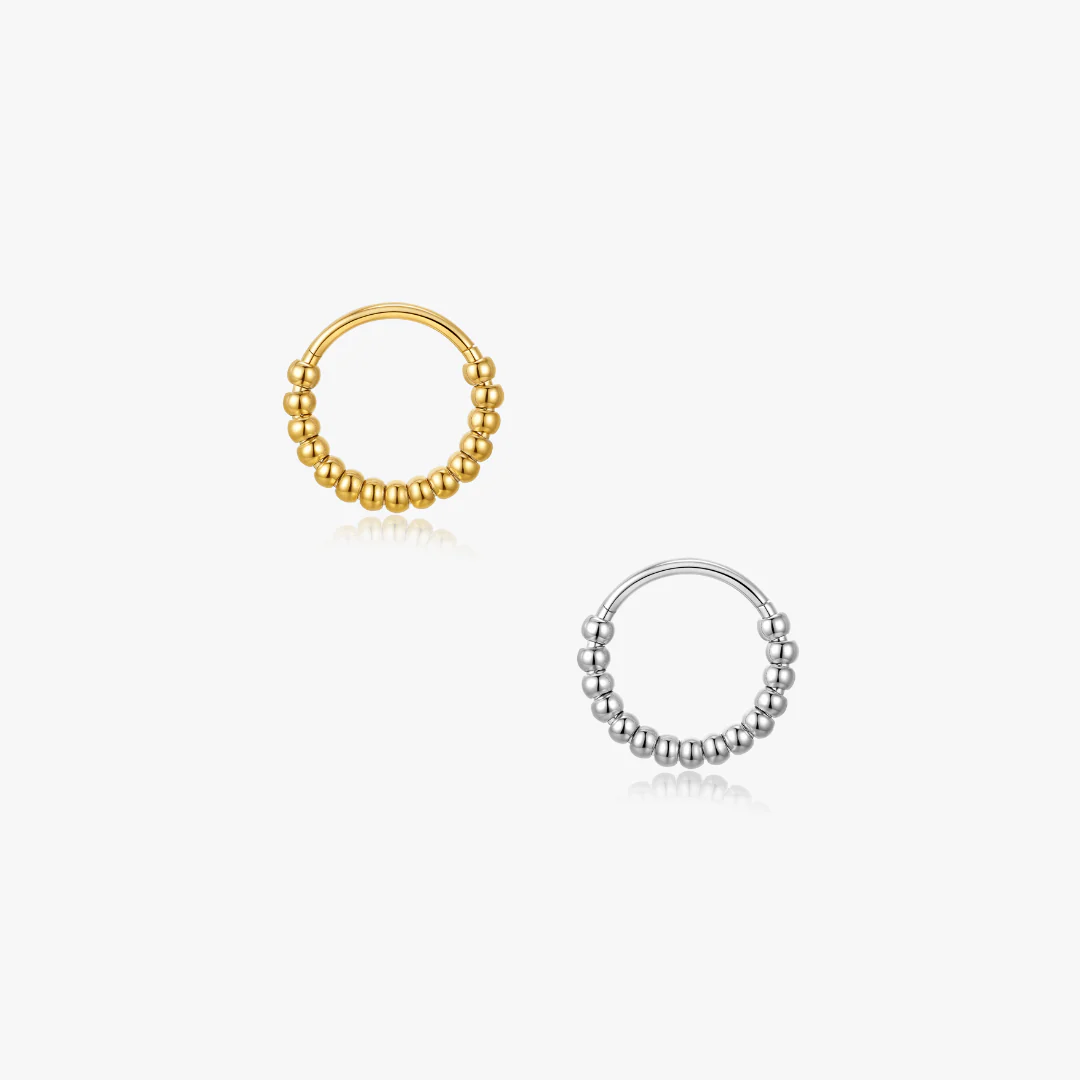 Beaded Titanium Hoop (Single)