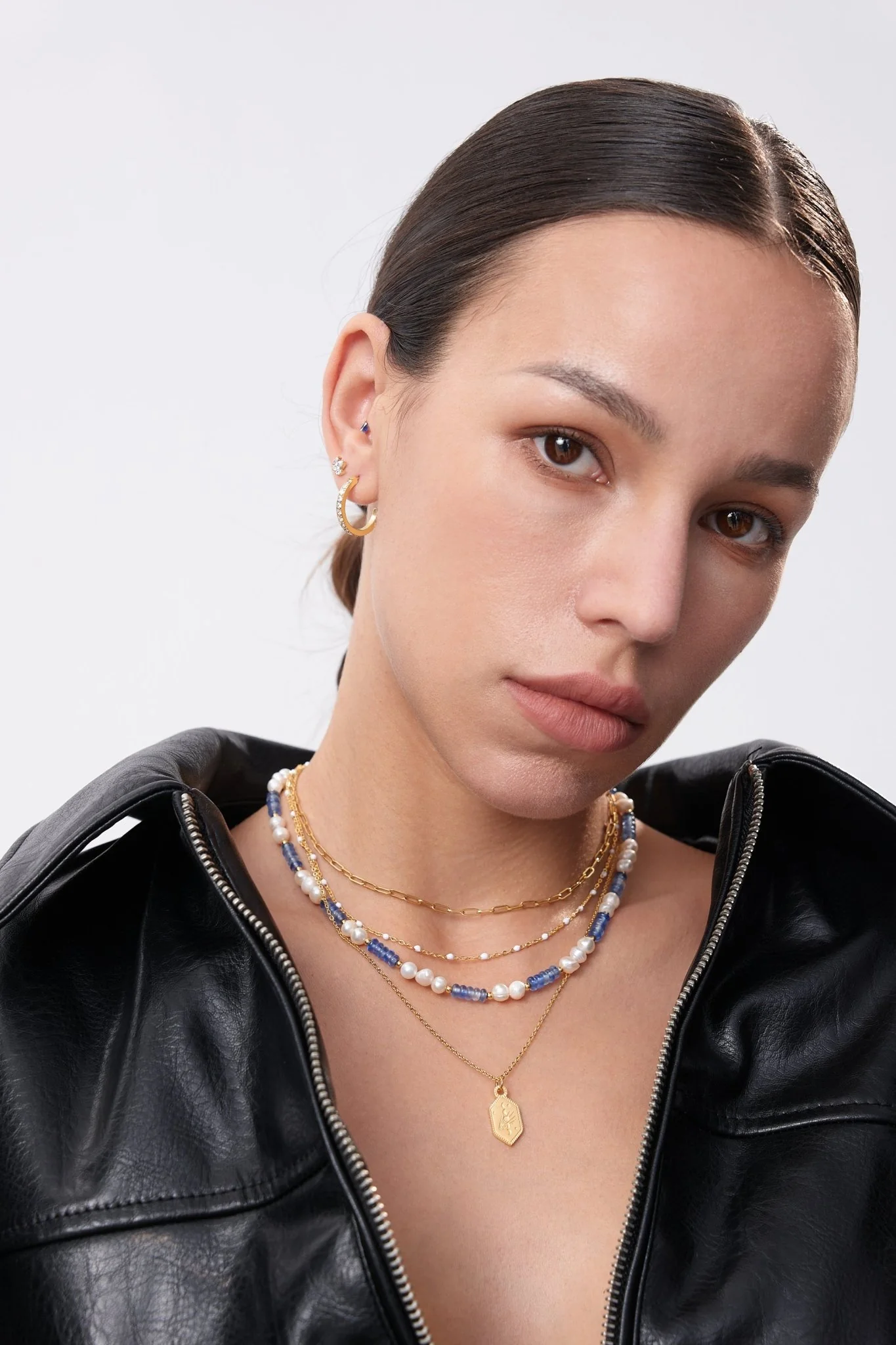 Blue Beads + Pearls Necklace (Greek Inspired Collection) - Image 2