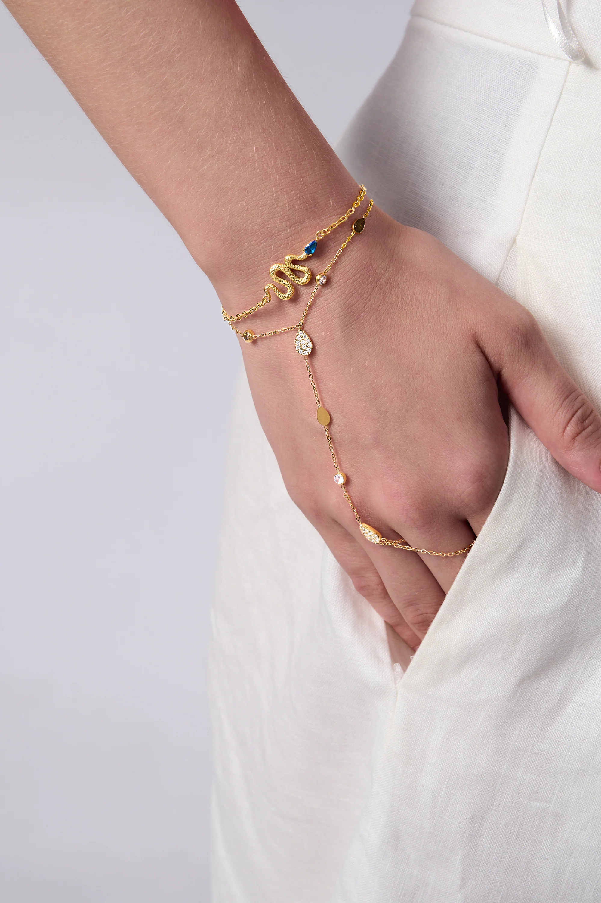 Blue Gem Snake Bracelet - Image 6