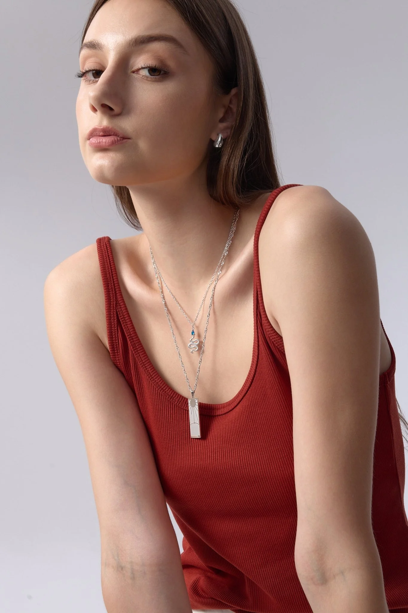 Blue Gem Snake Necklace - Image 3