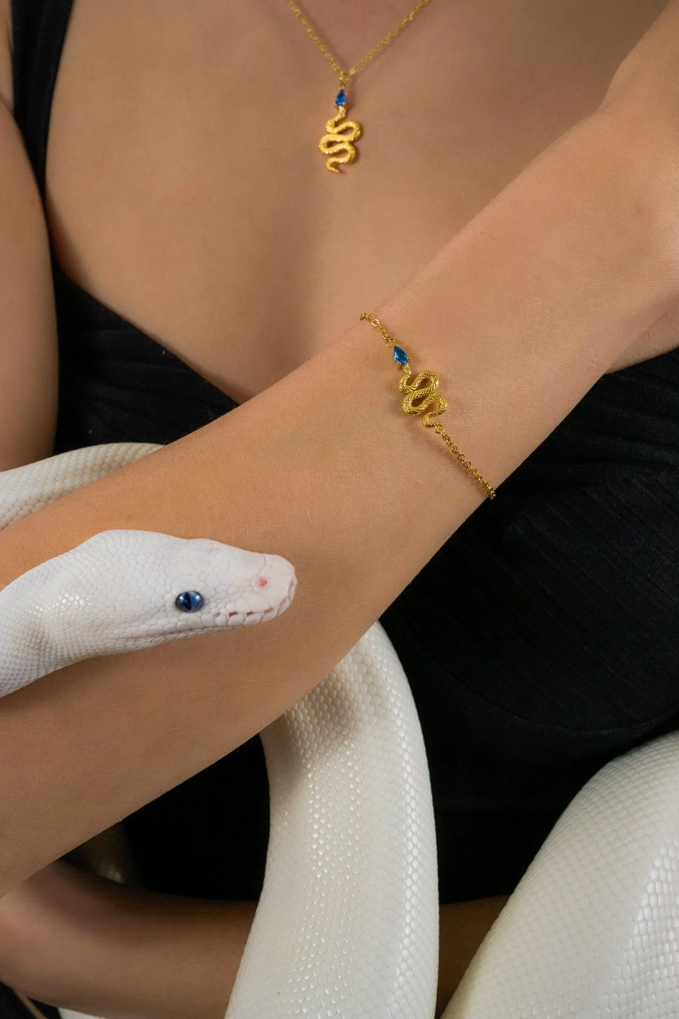 Blue Gem Snake Necklace - Image 6