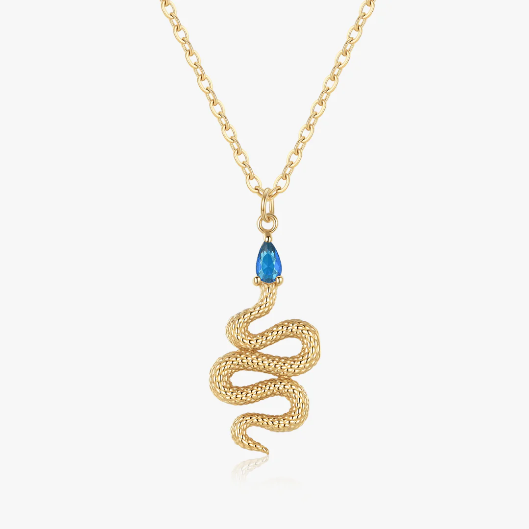 Blue Gem Snake Necklace - Image 8