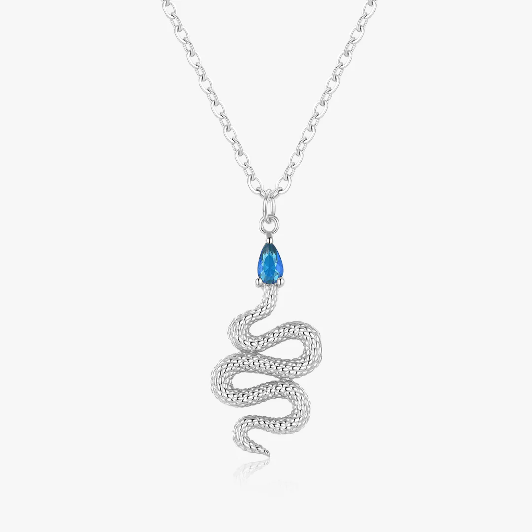 Blue Gem Snake Necklace - Image 9