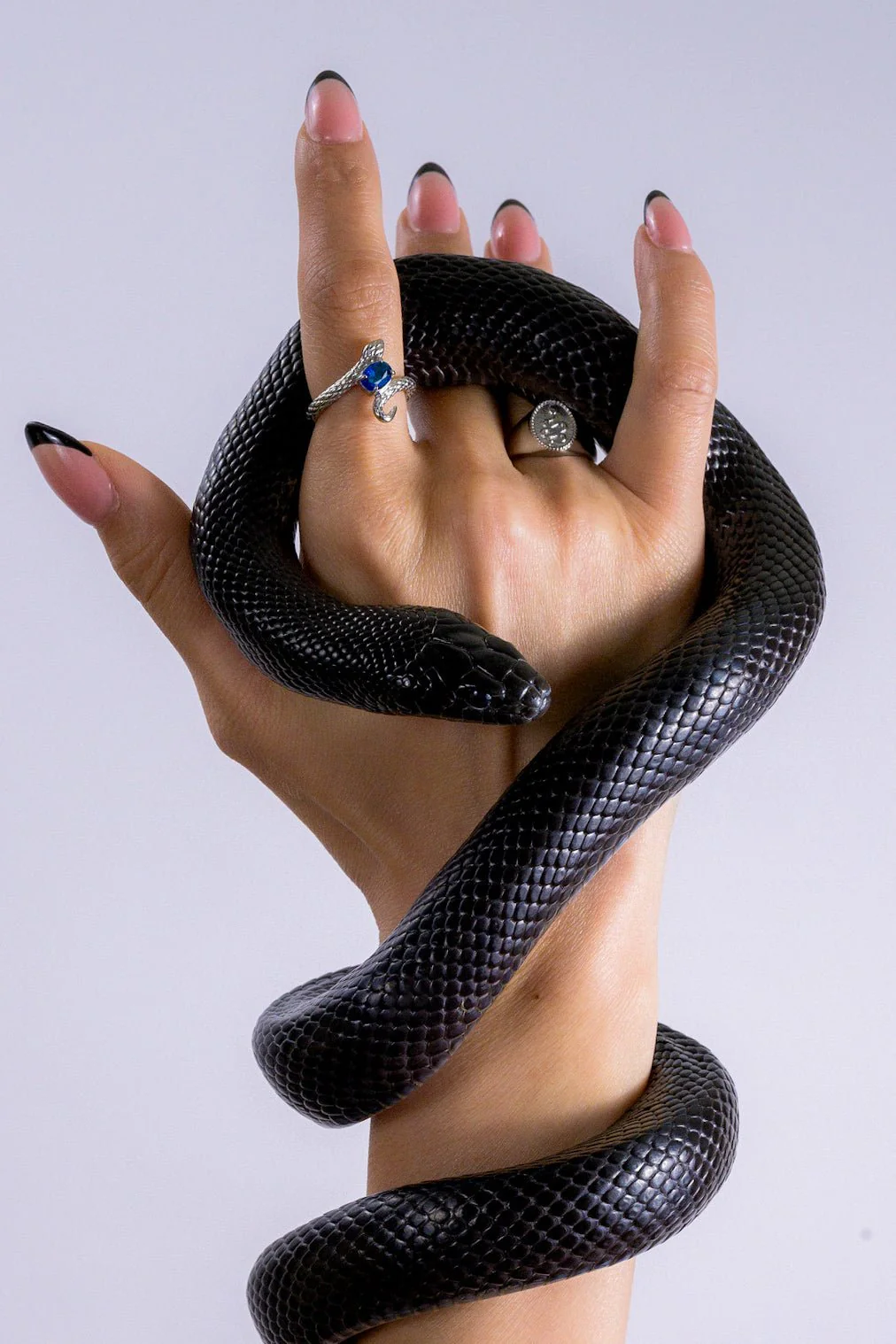 Blue Gem Snake Ring - Image 2