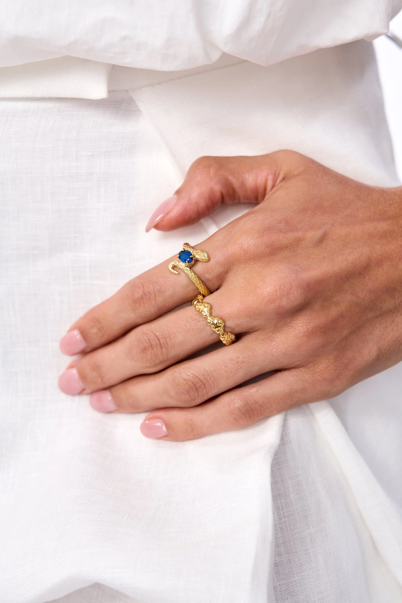 Blue Gem Snake Ring - Image 4