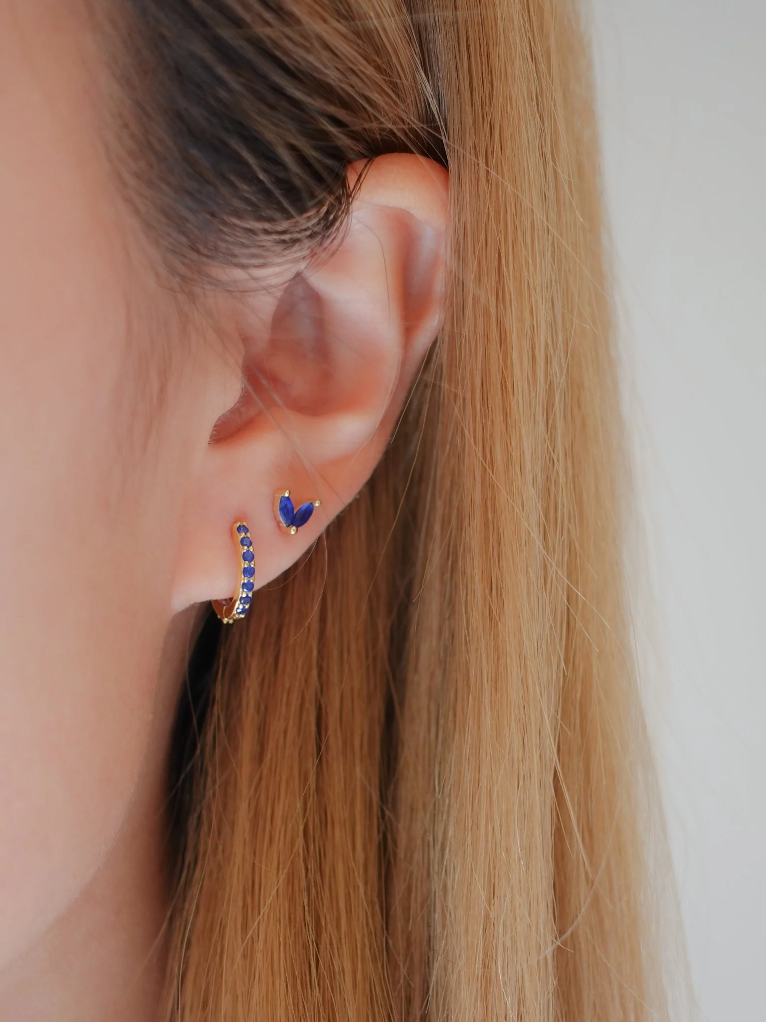 Blue Sprout Sterling Studs in Gold - Image 3