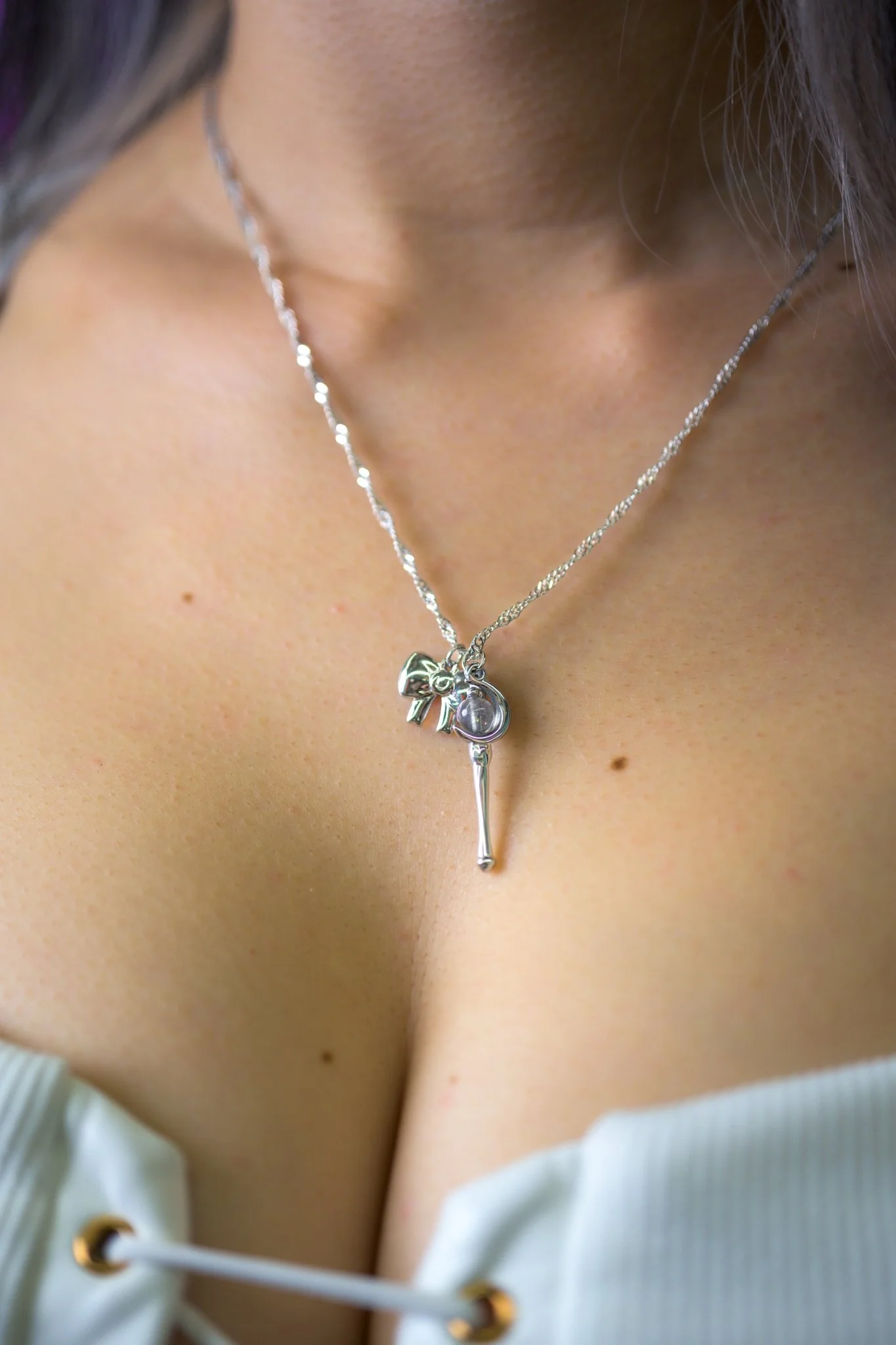 Bow and Staff Necklace (Anime Inspired Collection) - Image 4