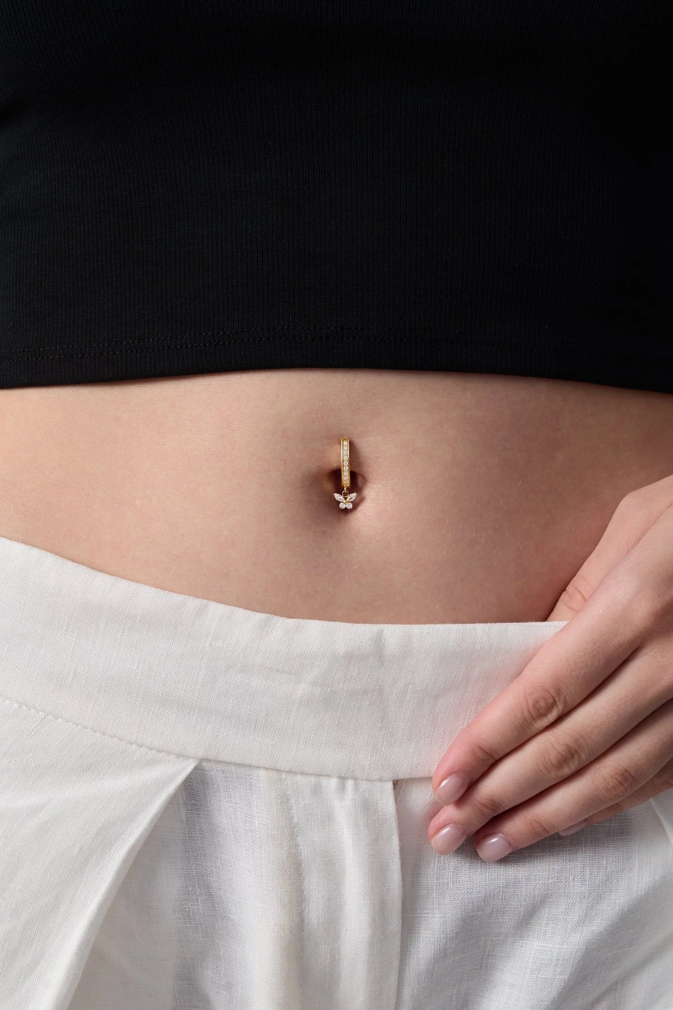 Butterfly Titanium Belly Button Ring (Single) - Image 2