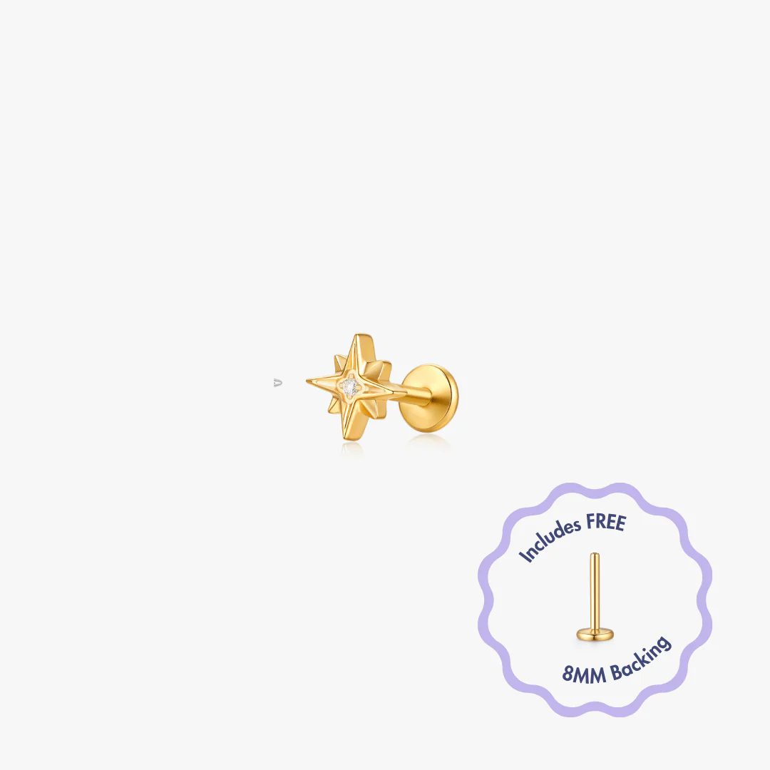 Celeste Titanium Flat Back Stud (Single) - Image 3