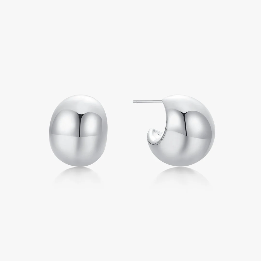 Chunky Hollow Dome Hoops - Image 4
