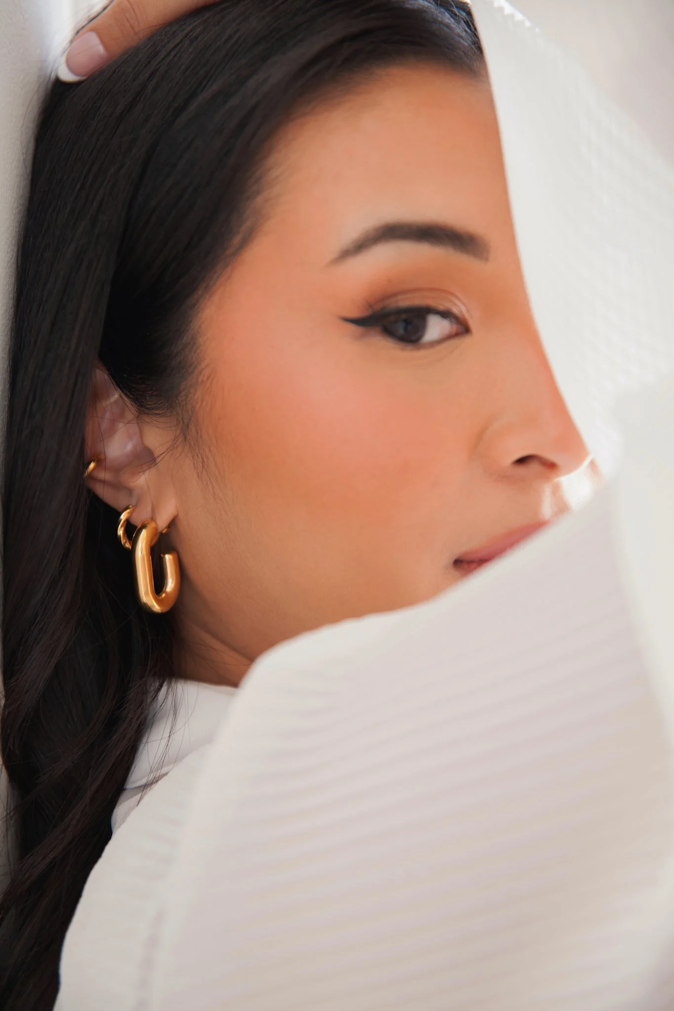 Chunky Oval Hollow Hoops - Image 3