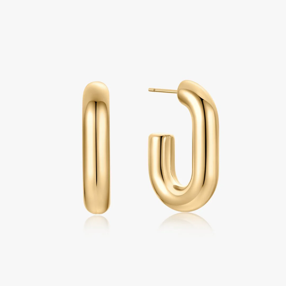 Chunky Oval Hollow Hoops - Image 5