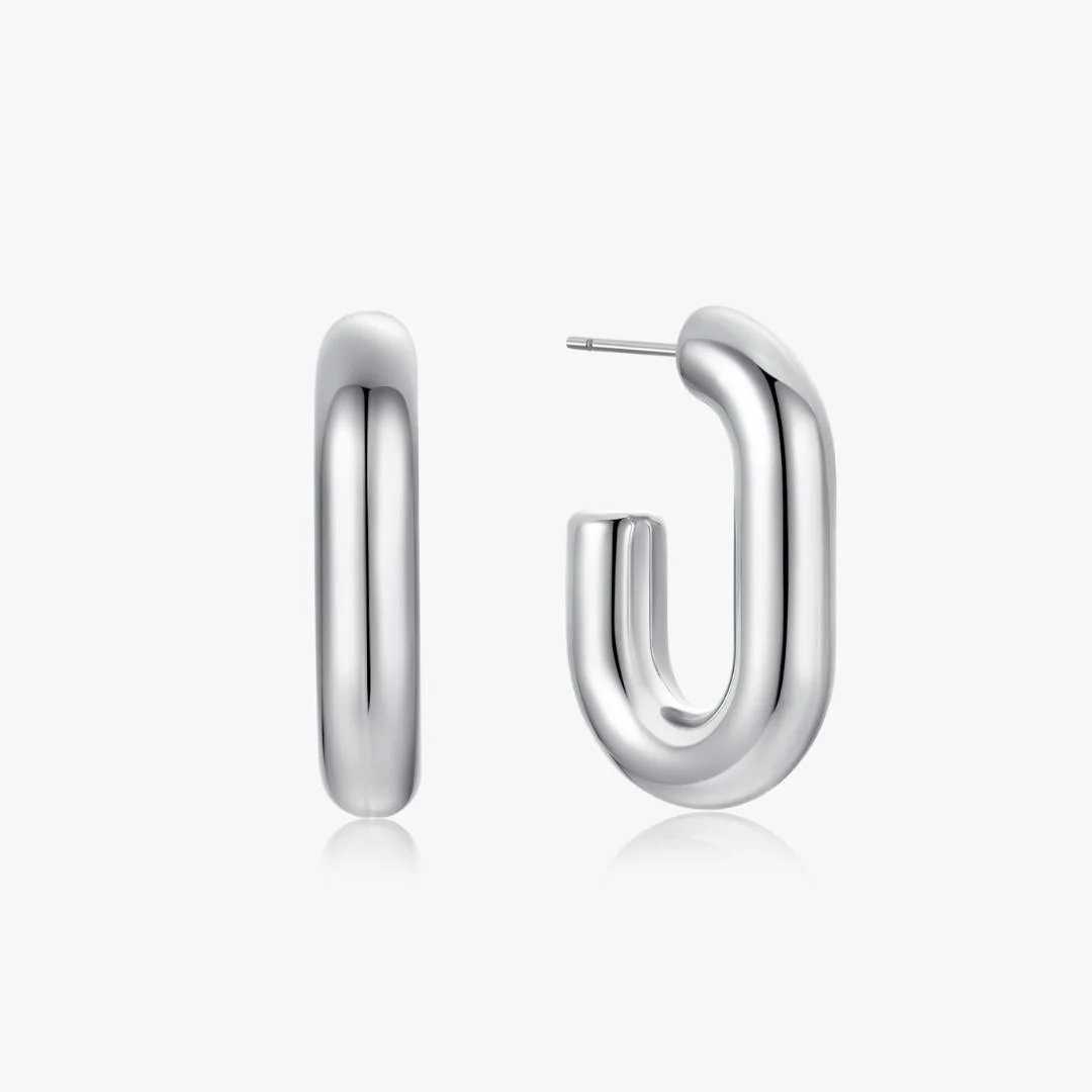 Chunky Oval Hollow Hoops - Image 6