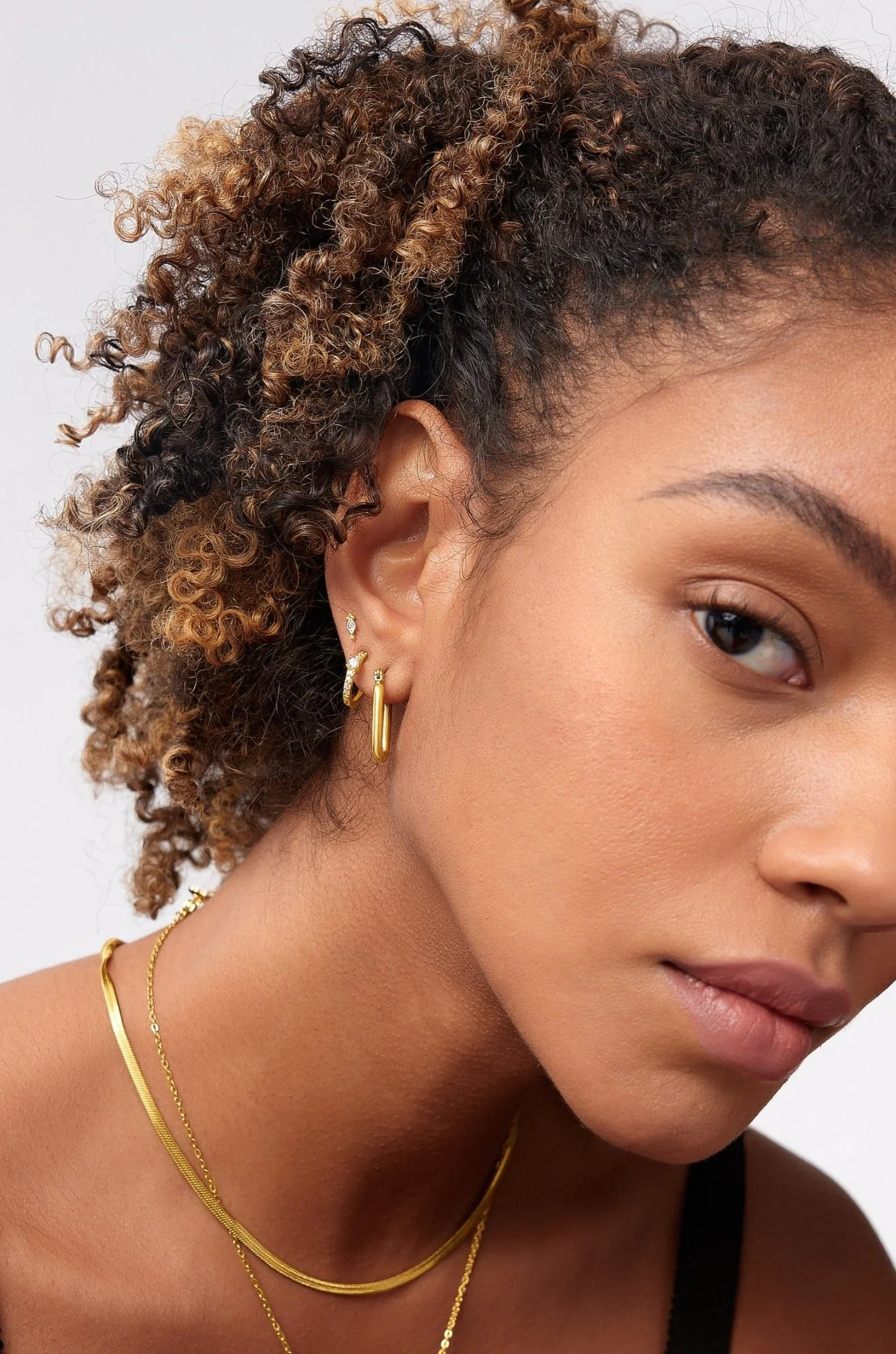 Clear Gem Freya Studs in Gold - Image 2