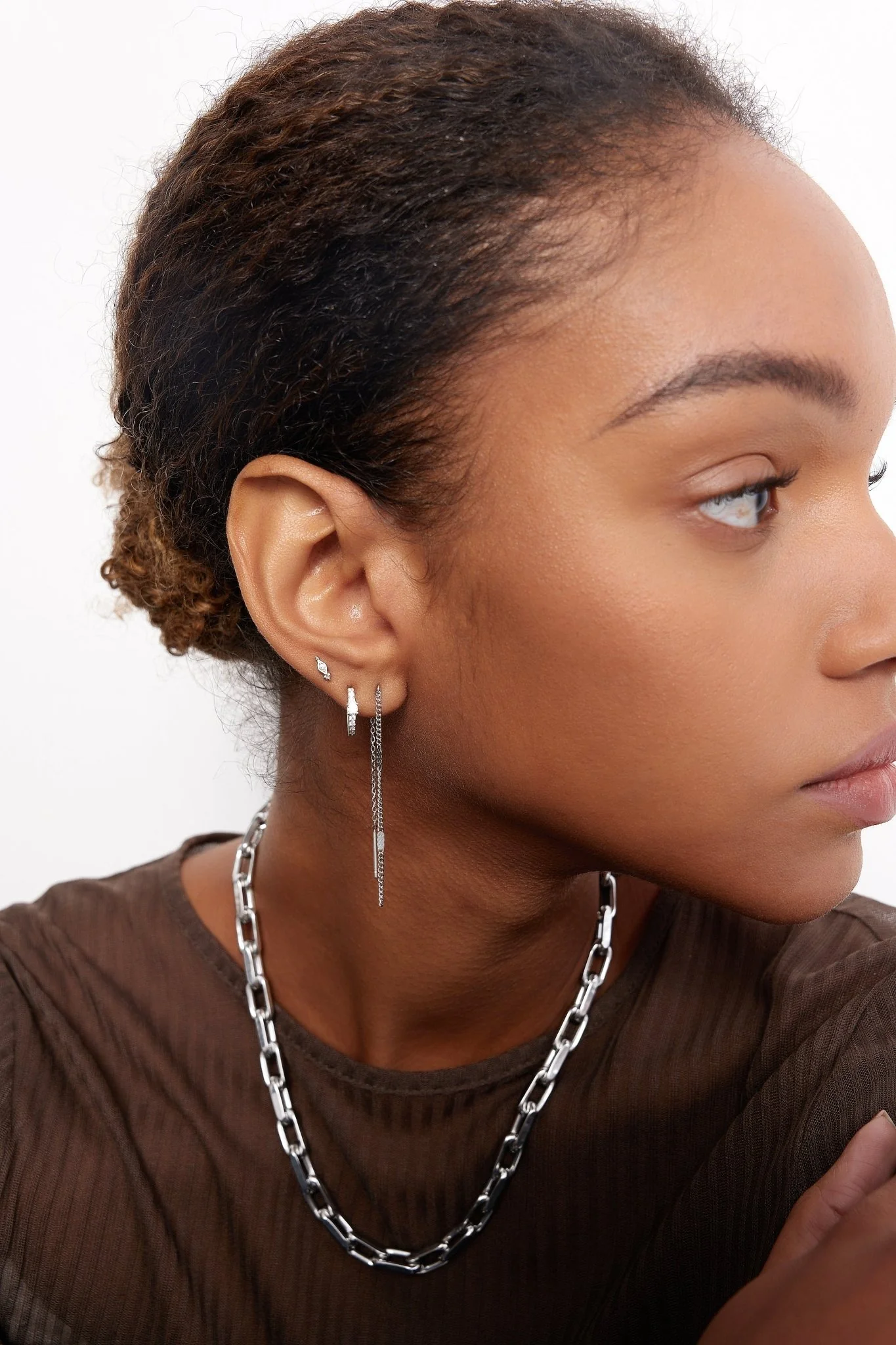 Clear Gem Freya Studs in Silver - Image 2
