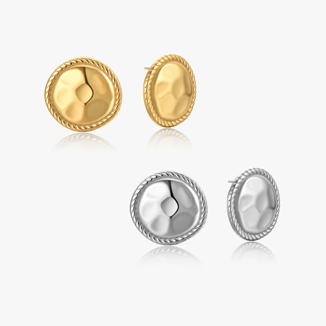 Cleo Textured Bold Disk Earrings