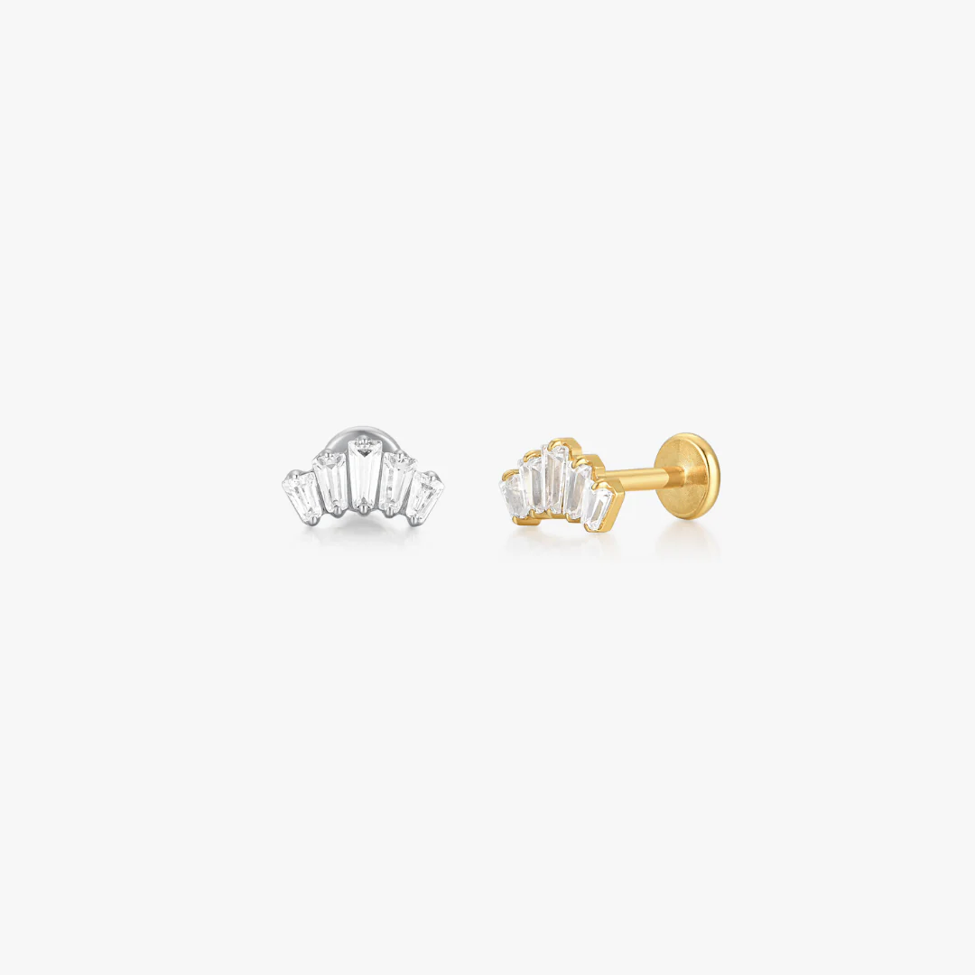 Crown Titanium Flat Back Stud (Single)