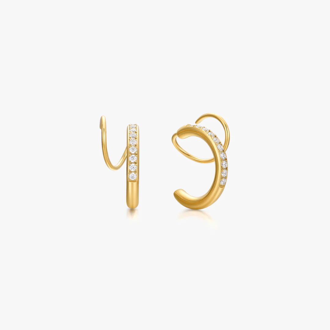 Crystal Aria Faux Double Hoops - Image 4