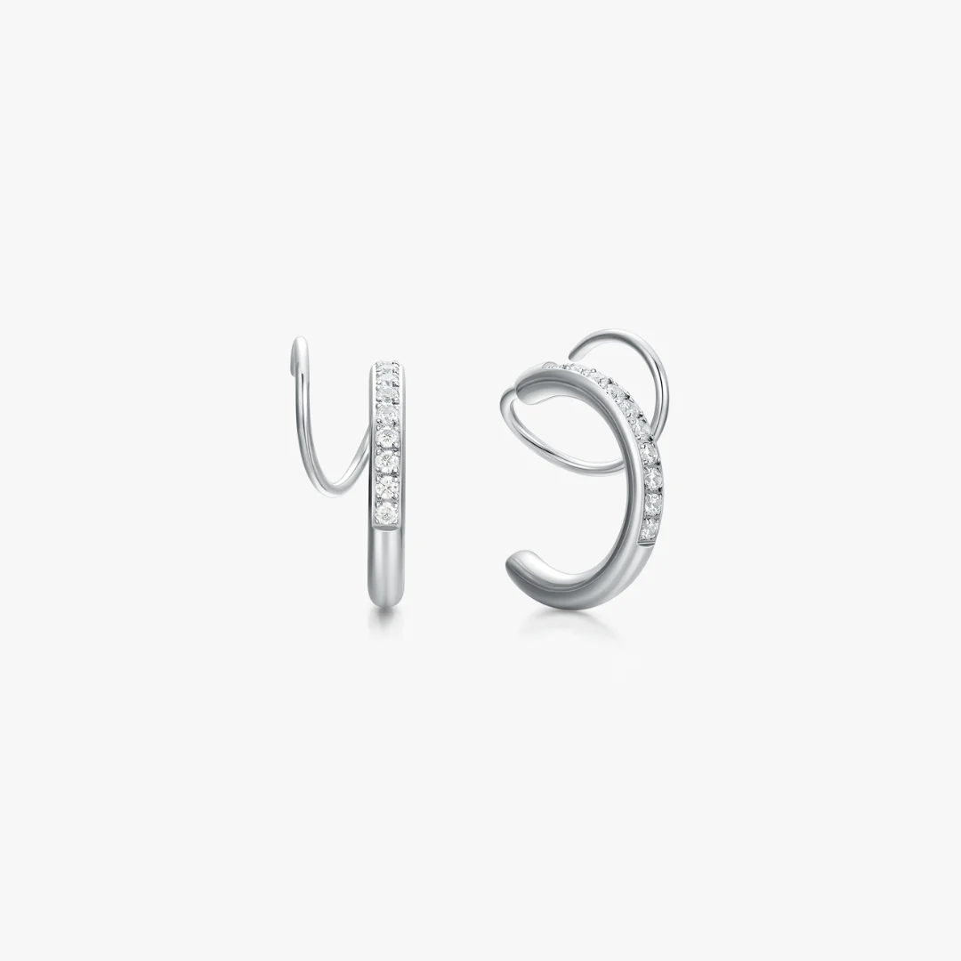 Crystal Aria Faux Double Hoops - Image 5
