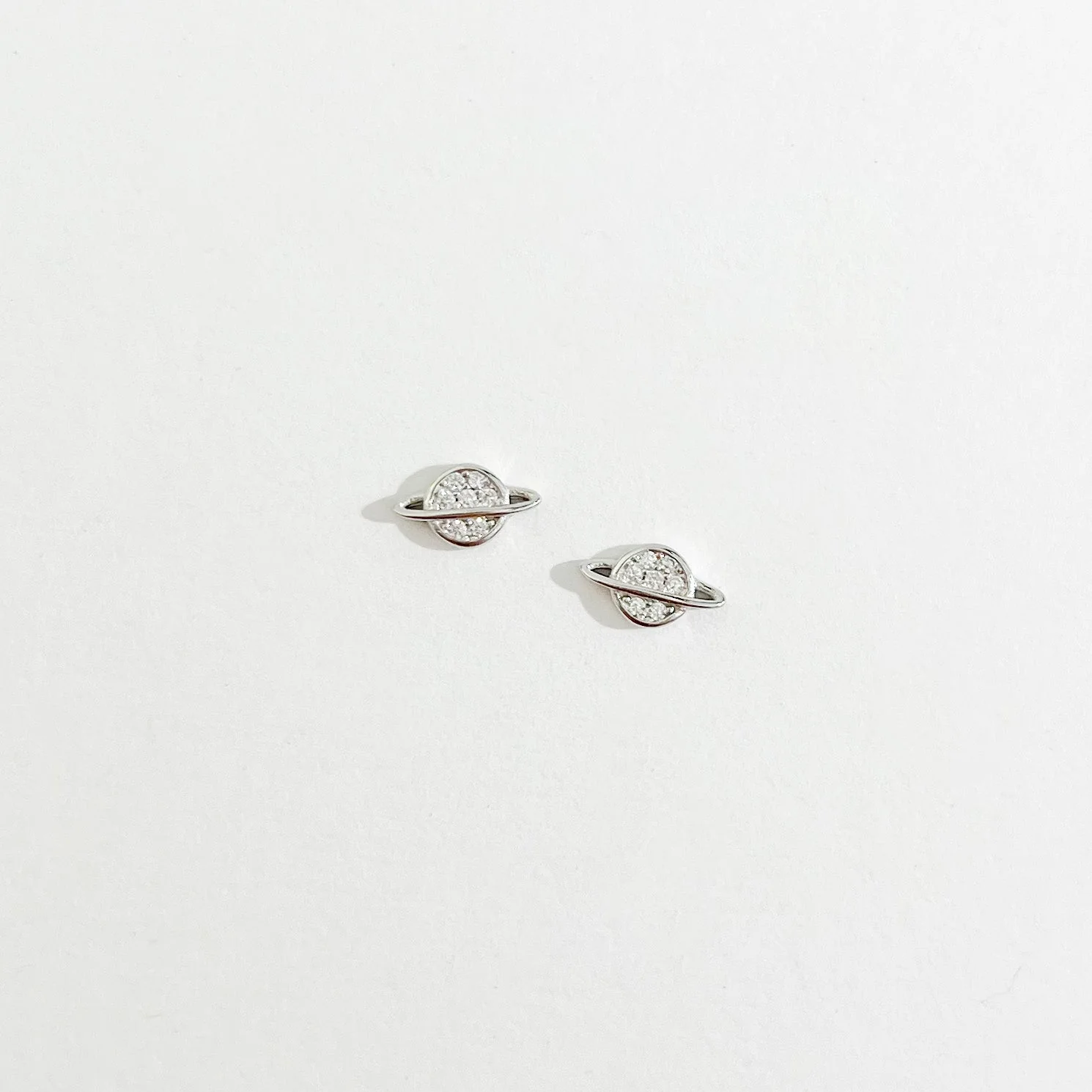Crystal Saturn Stud in Silver - Image 2