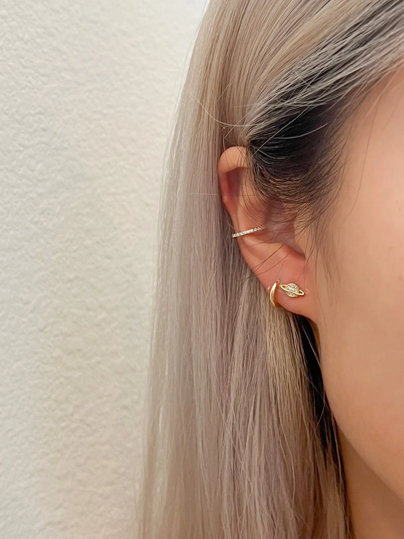 Crystal Saturn Studs in Gold - Image 3