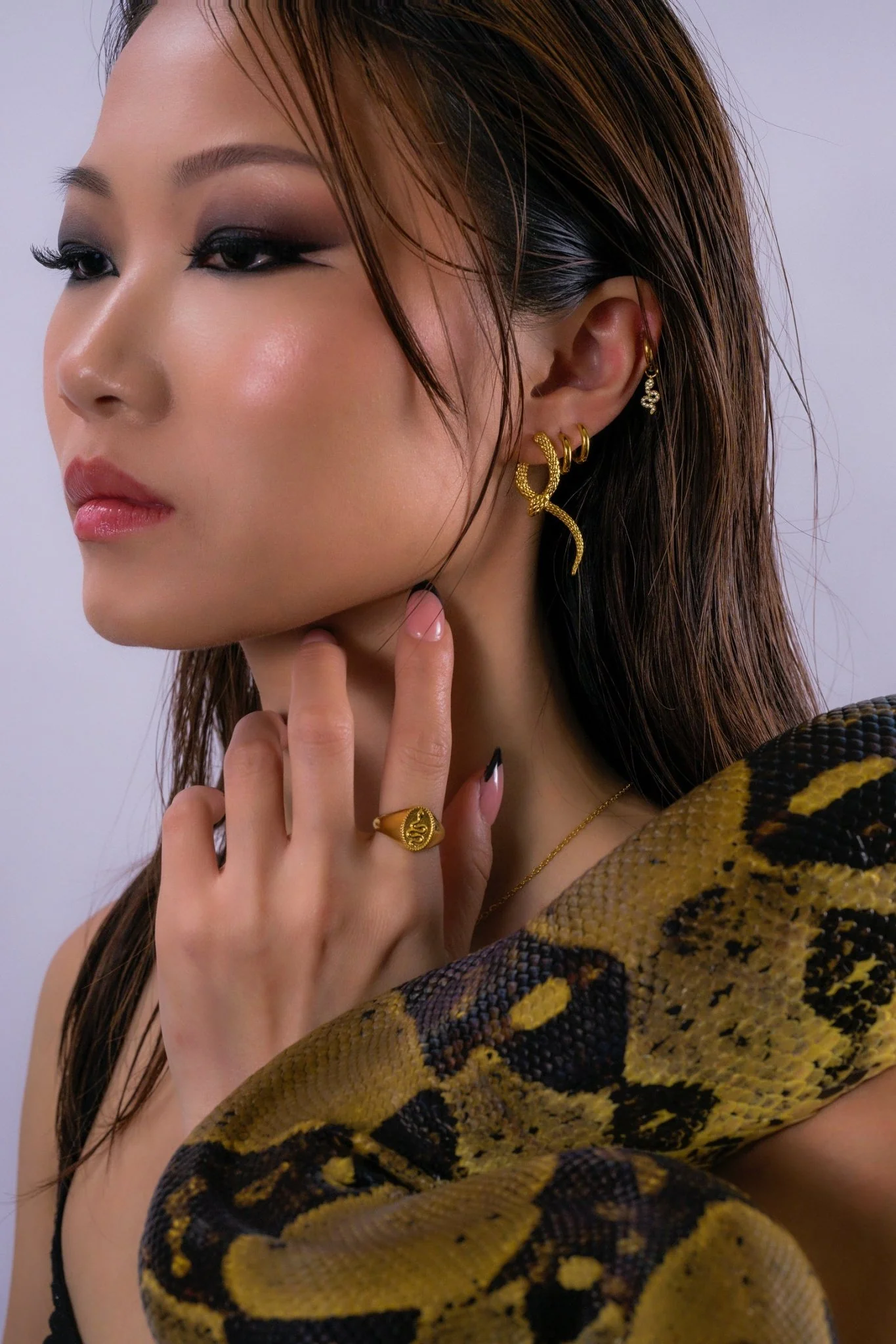 CZ Snake Hoop Charm - Image 3