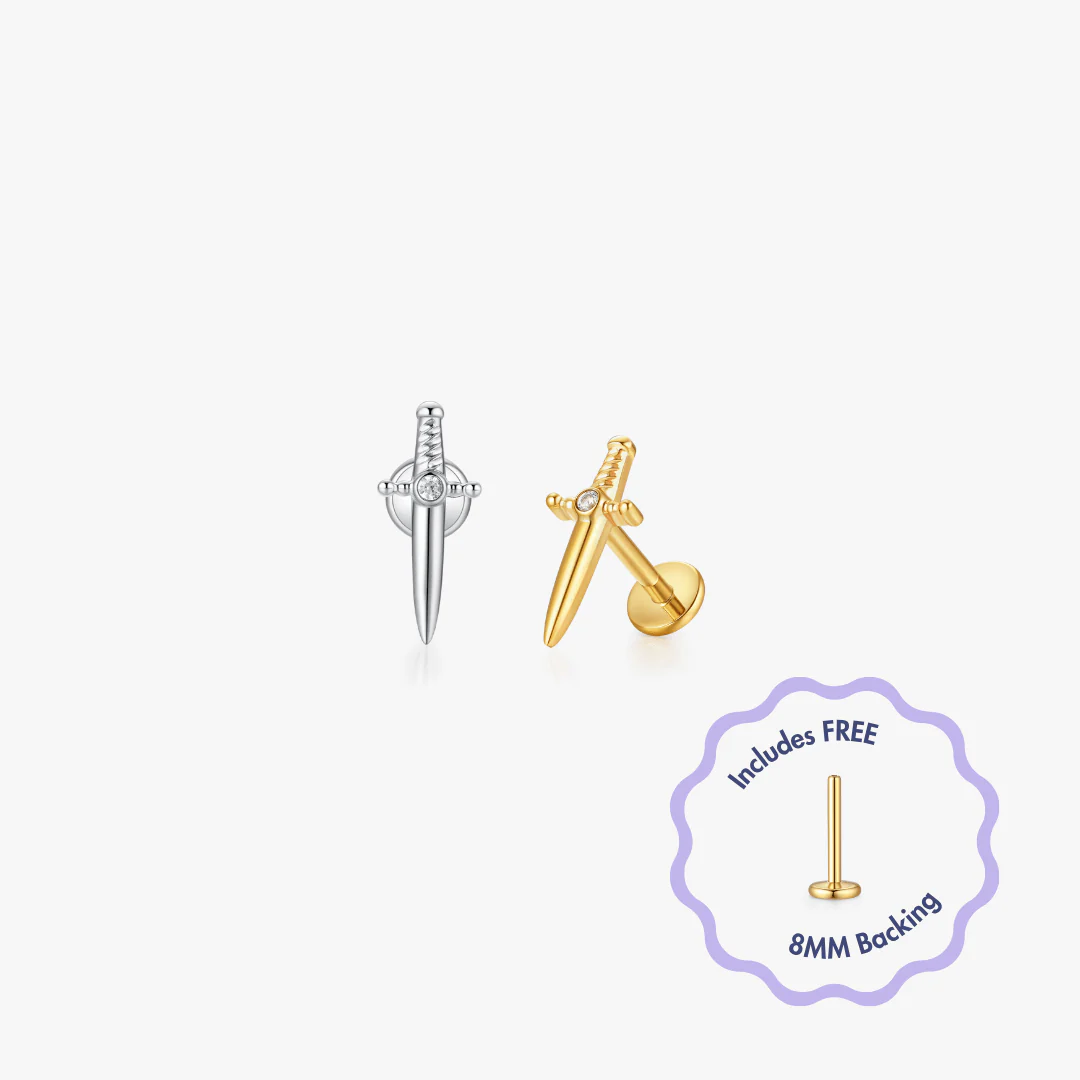 Dagger Titanium Flat Back Stud (Single)