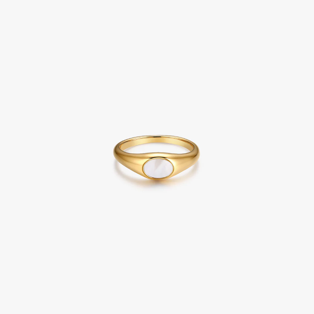 Denise Mother of Pearl Signet RIng - Image 6