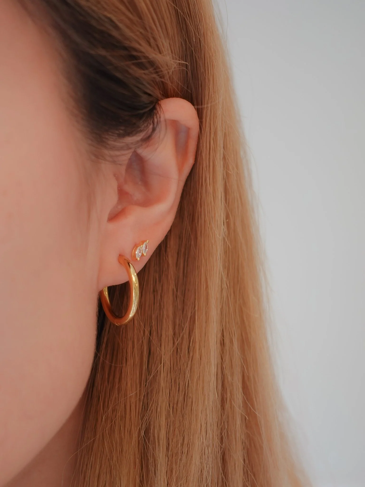 Duo Gem Threadless Flat Back Stud - Image 3