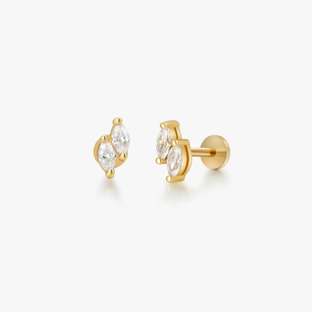 Duo Gem Threadless Flat Back Stud - Image 6