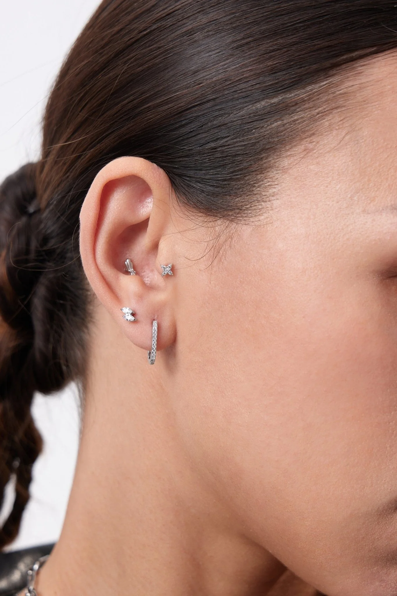 Duo Gem Titanium Flat Back Stud (Single) - Image 2