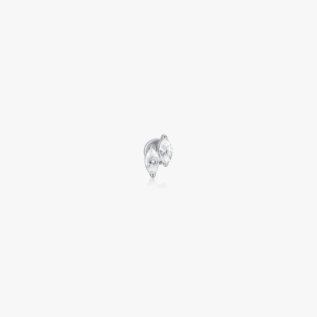 Duo Gem Titanium Flat Back Stud (Single) - Image 4