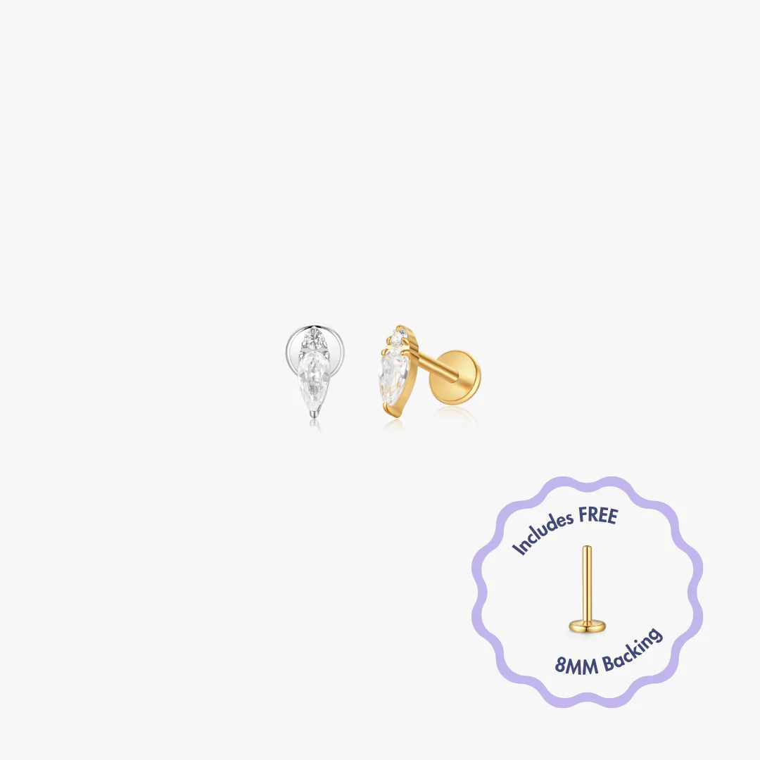 Emma Titanium Flat Back Stud (Single)