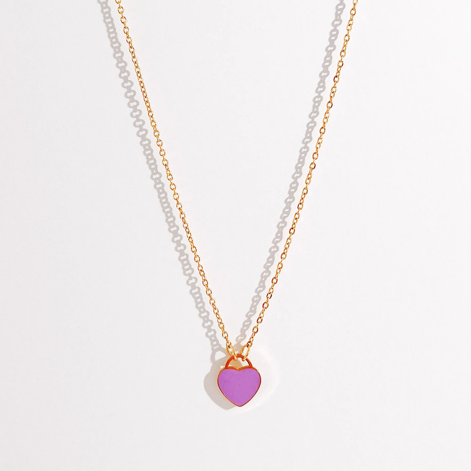 Enamel Heart Necklaces in Gold (Not A Set) - Image 3