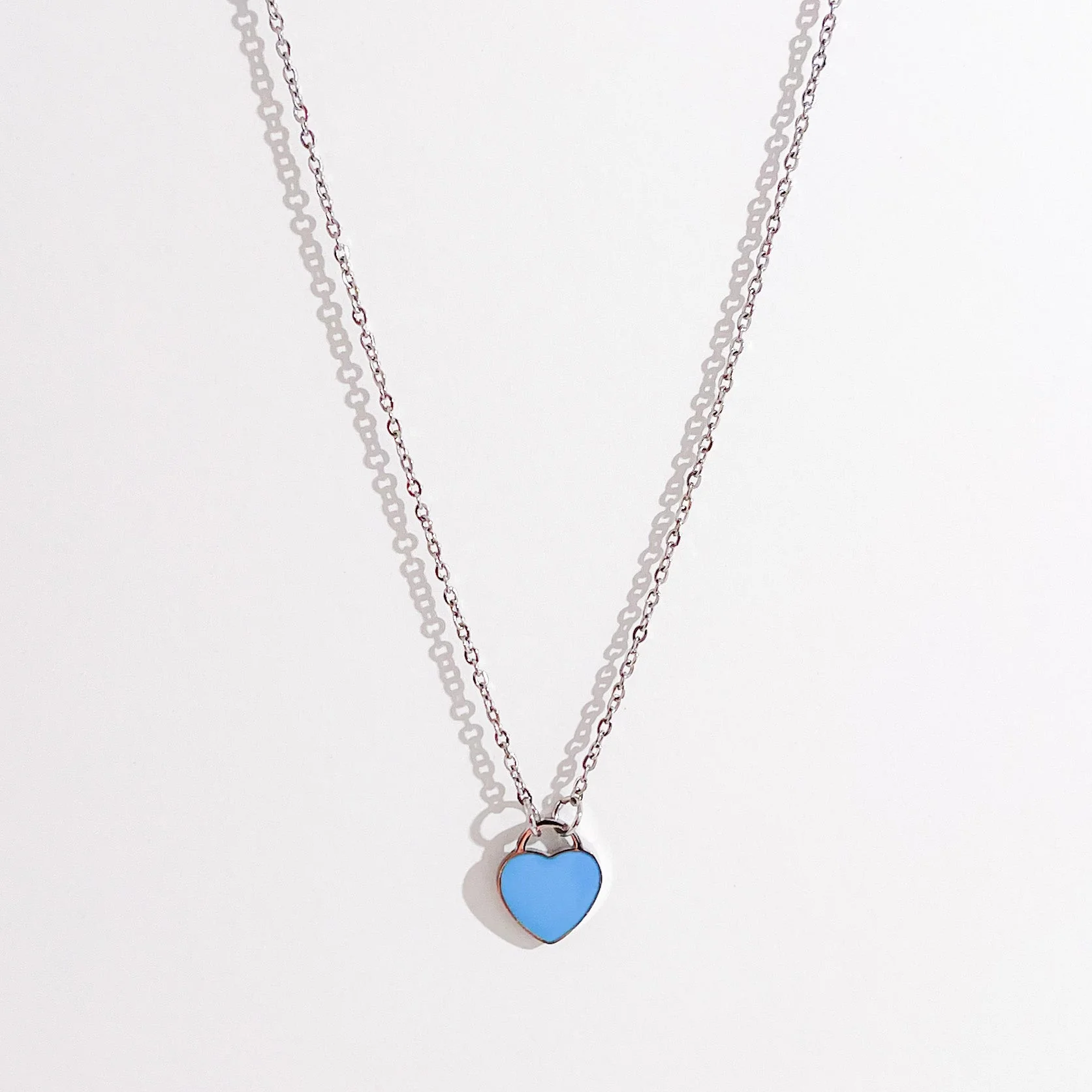 Enamel Heart Necklaces in Silver (Not A Set) - Image 5