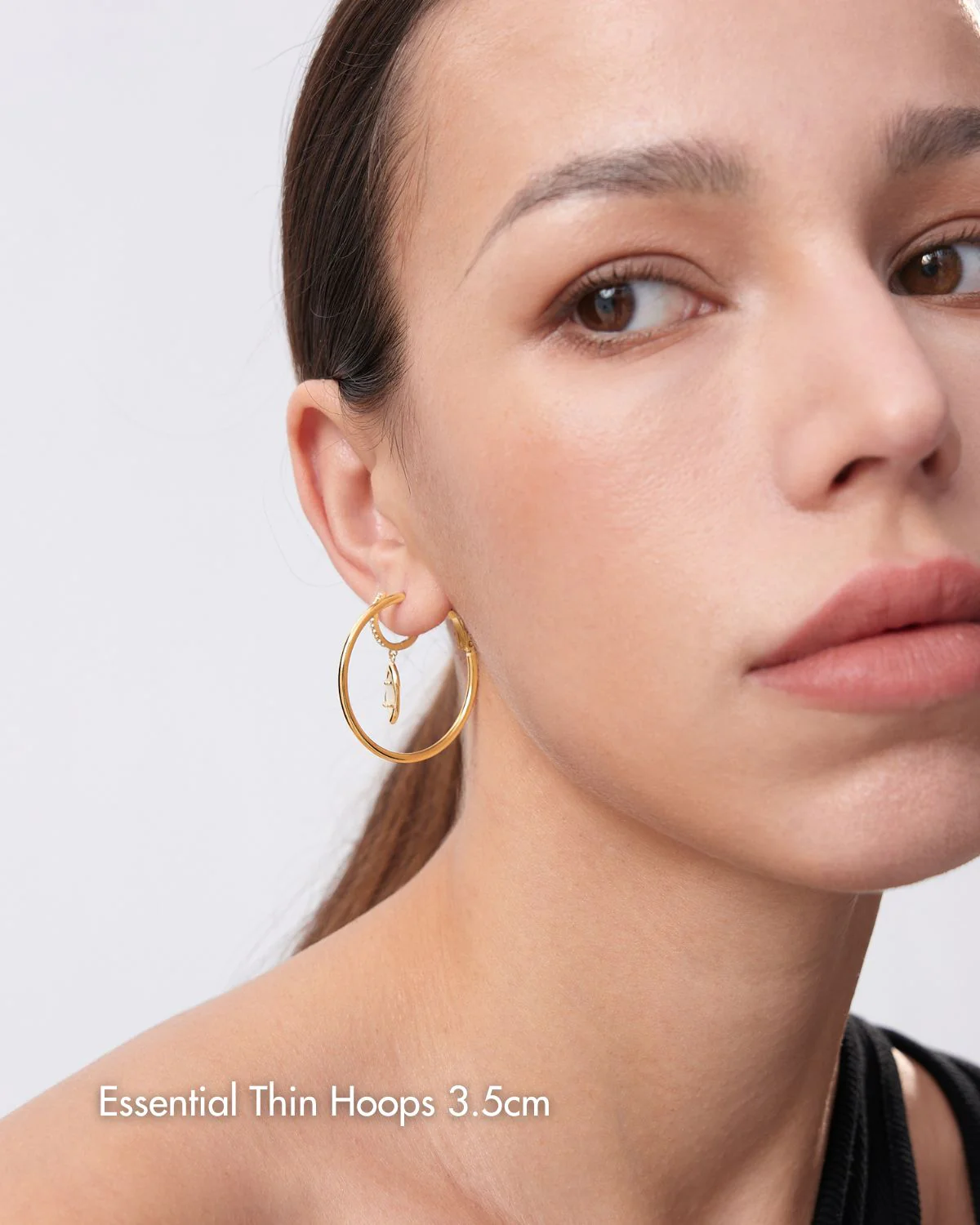 Essential Thin Gold Hoops - Image 2