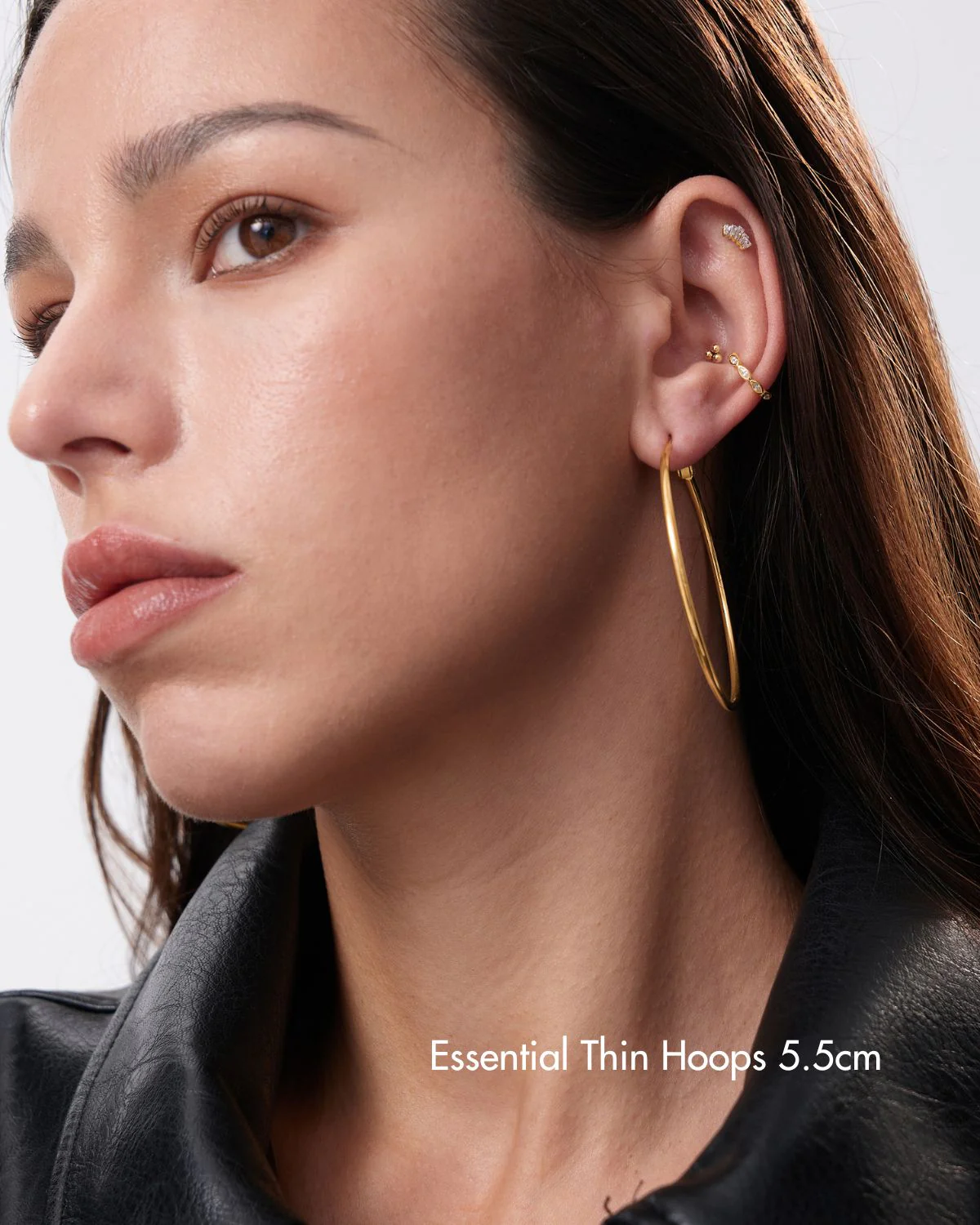 Essential Thin Gold Hoops - Image 4