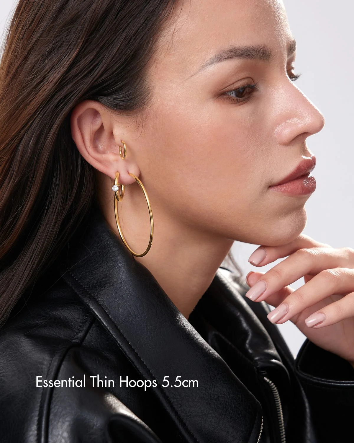 Essential Thin Gold Hoops - Image 5