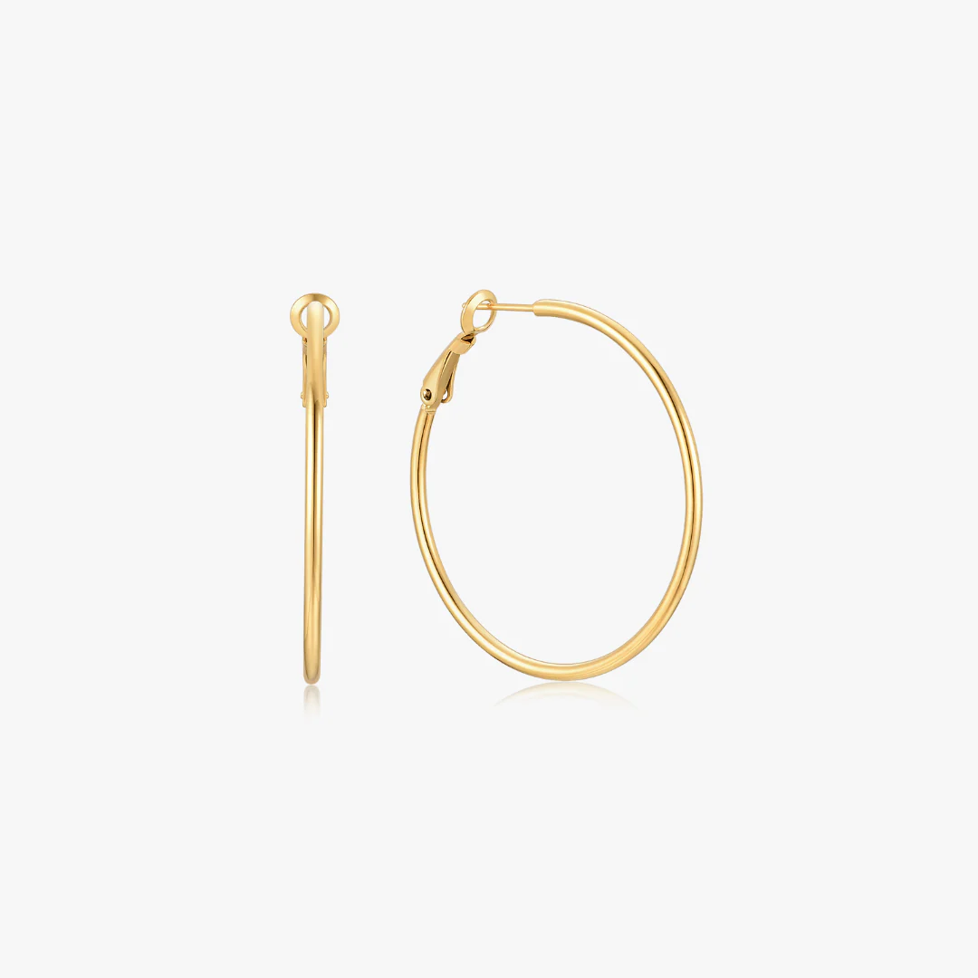 Essential Thin Gold Hoops - Image 7