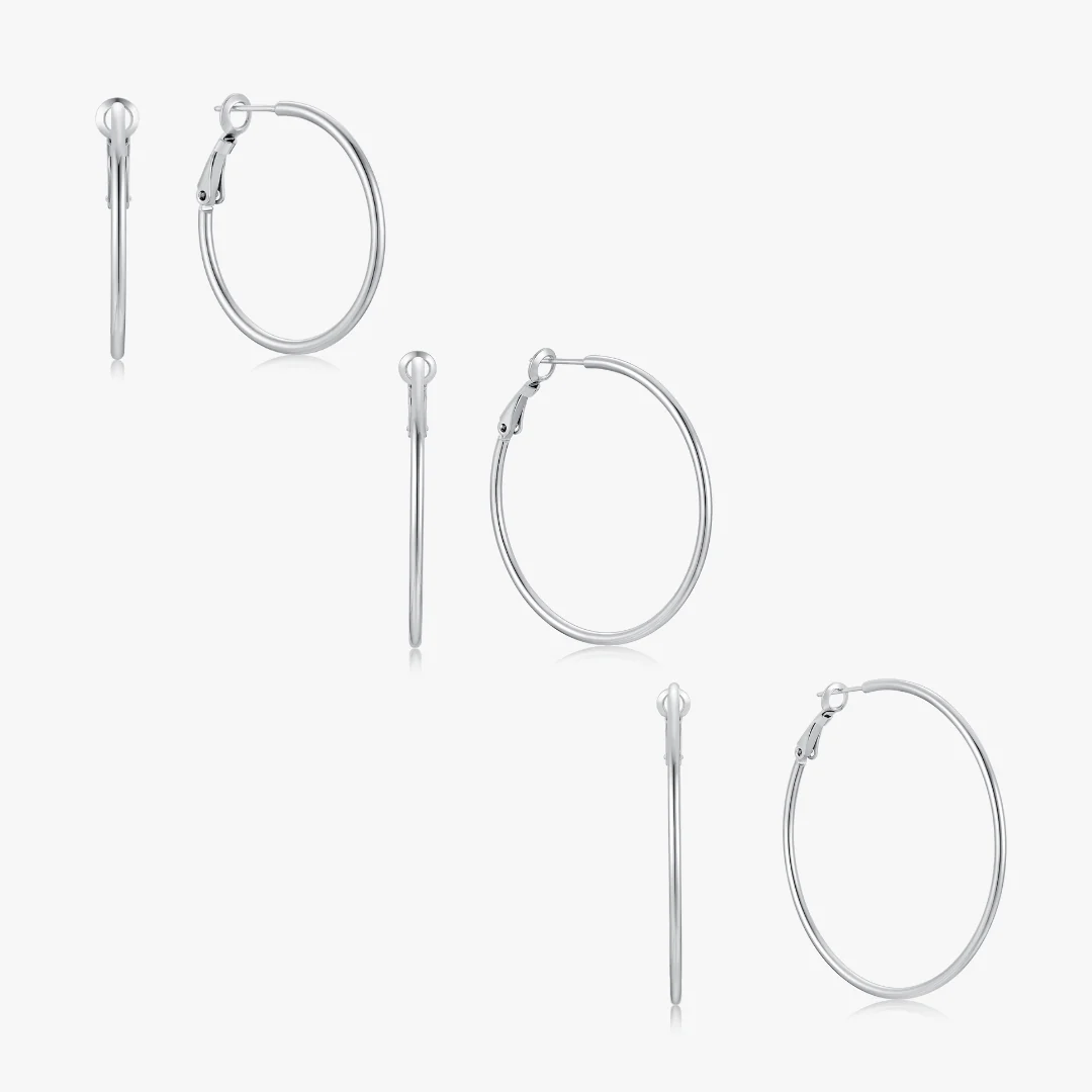 Essential Thin Silver Hoops
