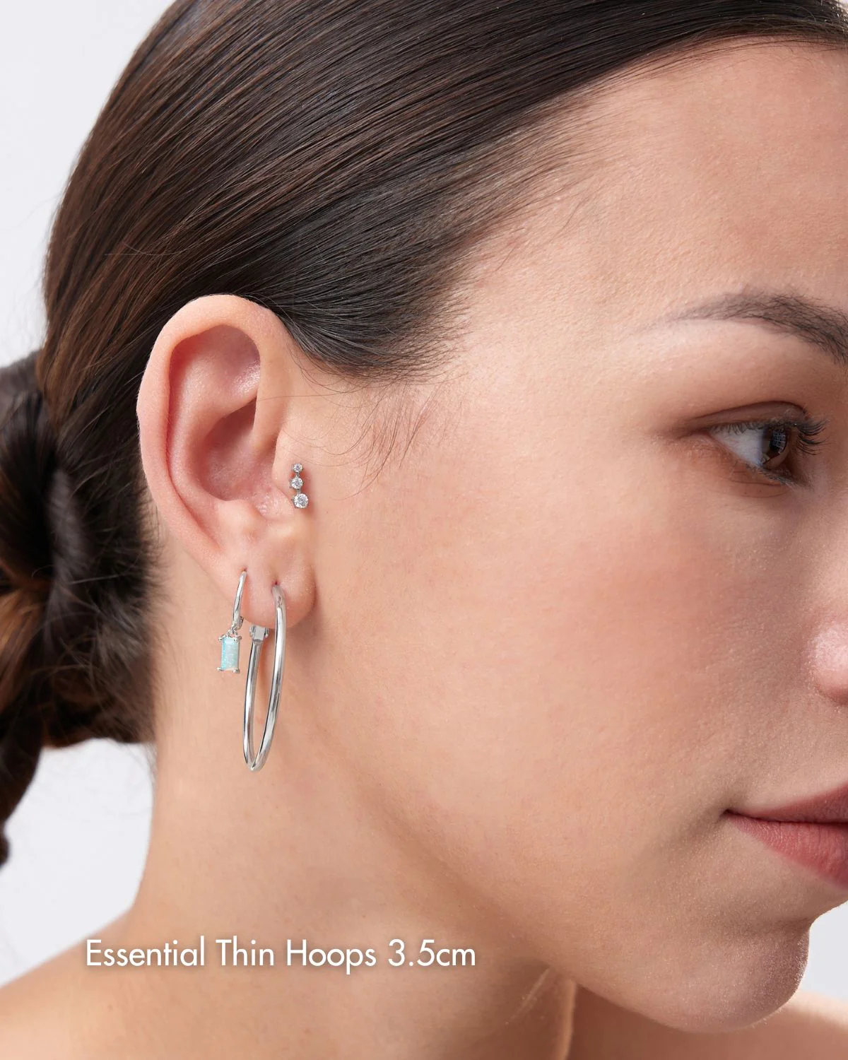 Essential Thin Silver Hoops - Image 4