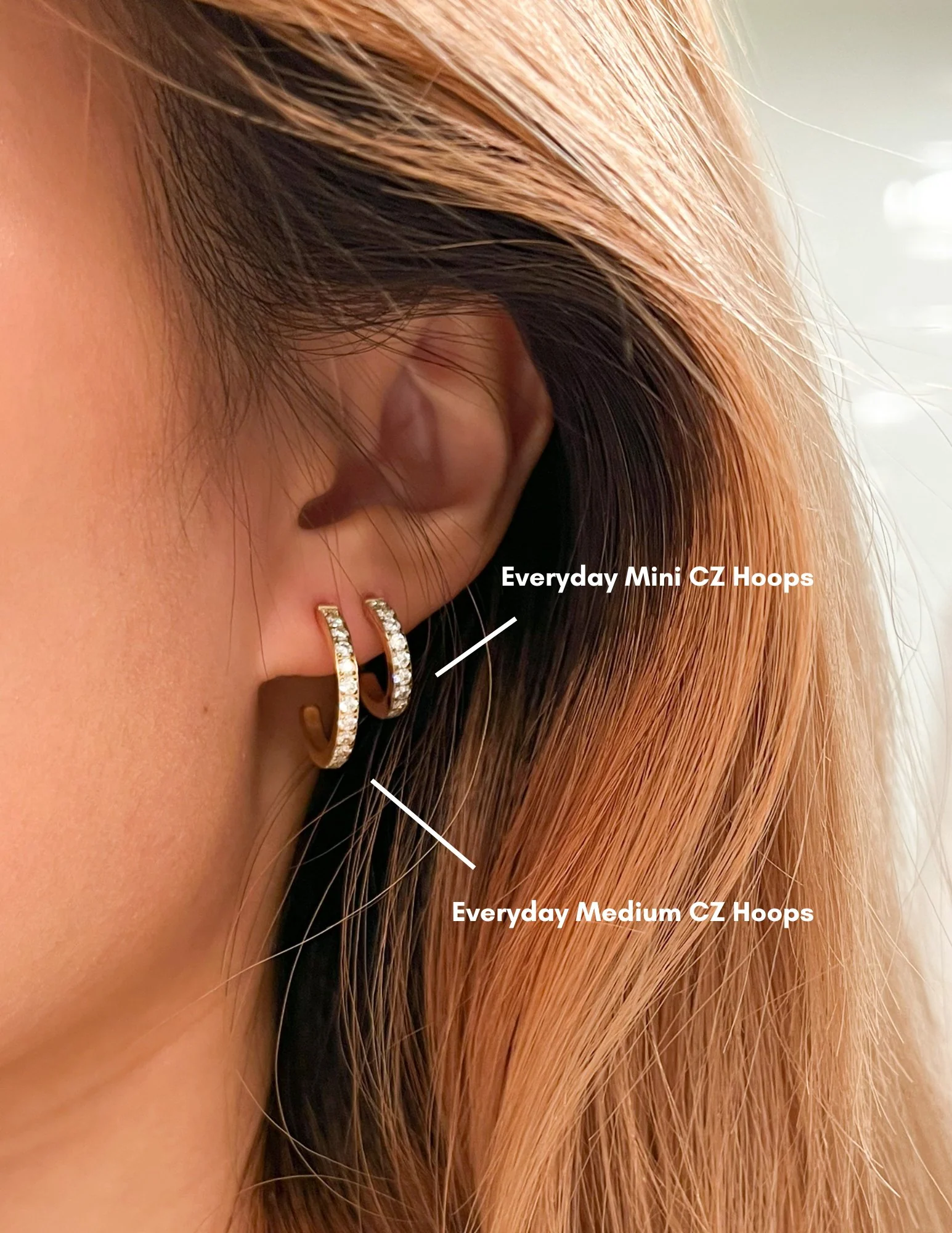 Everyday Medium CZ Hoops - Image 5