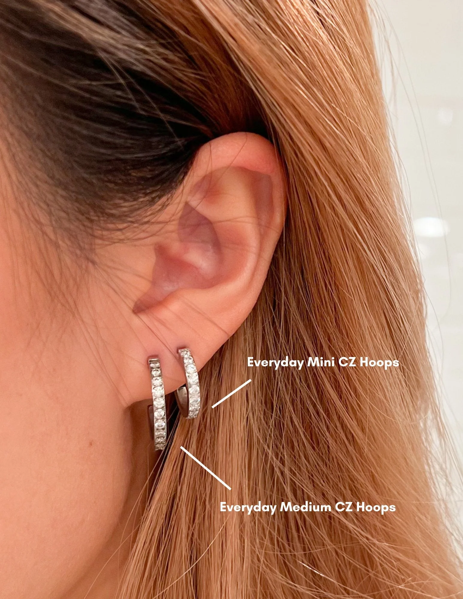 Everyday Medium CZ Hoops - Image 8