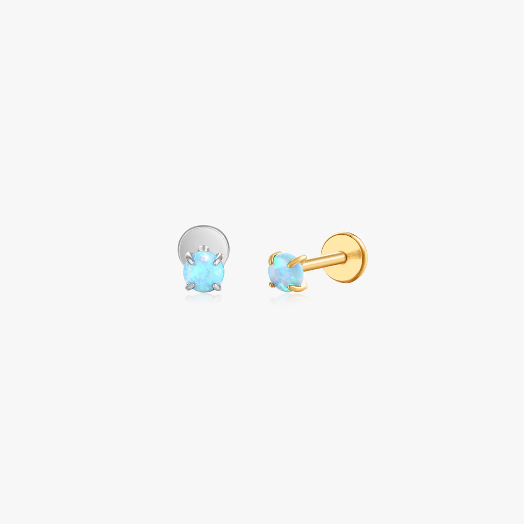 3mm Faux Opal Titanium Flat Back Stud (Single)